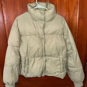 American Eagle Outfitters Light Tan Puffer Jacket